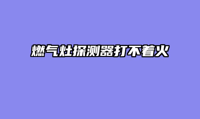 燃气灶探测器打不着火