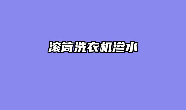 滚筒洗衣机渗水