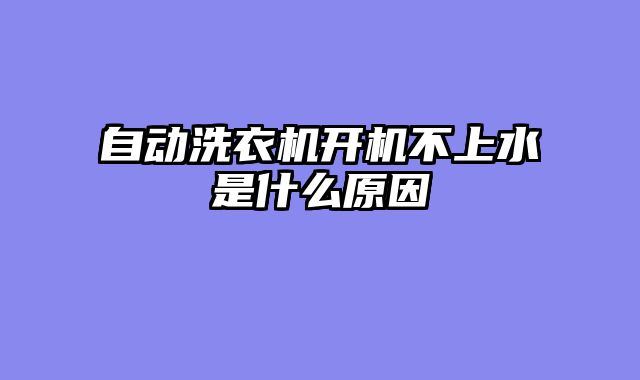 自动洗衣机开机不上水是什么原因