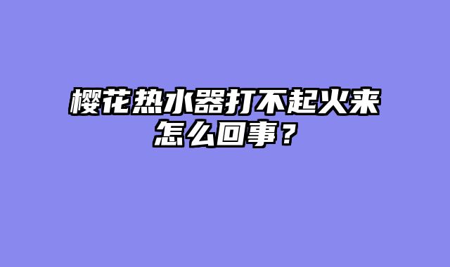 樱花热水器打不起火来怎么回事？