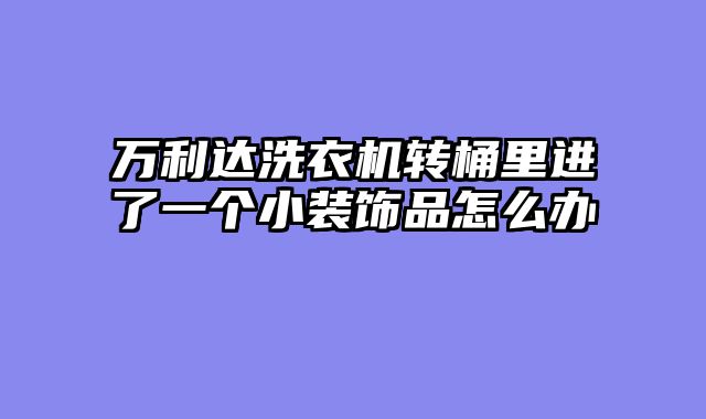 万利达洗衣机转桶里进了一个小装饰品怎么办