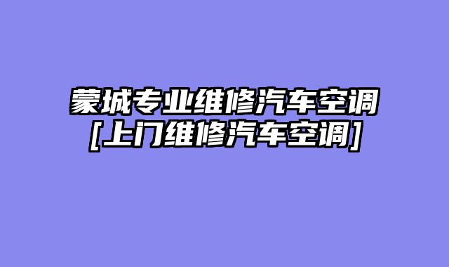 蒙城专业维修汽车空调[上门维修汽车空调]