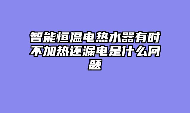 智能恒温电热水器有时不加热还漏电是什么问题