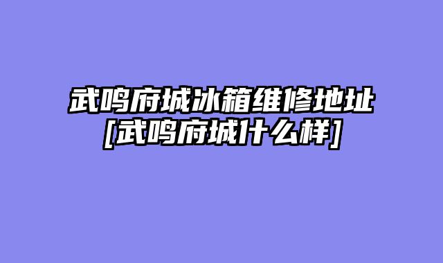 武鸣府城冰箱维修地址[武鸣府城什么样]