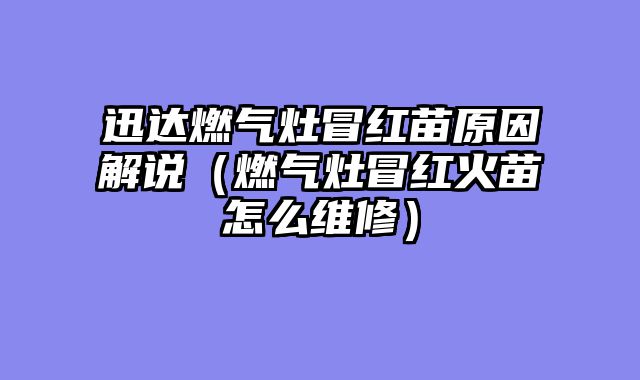 迅达燃气灶冒红苗原因解说（燃气灶冒红火苗怎么维修）