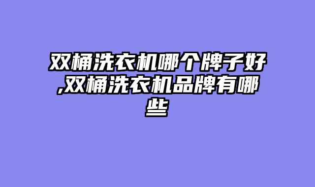 双桶洗衣机哪个牌子好,双桶洗衣机品牌有哪些
