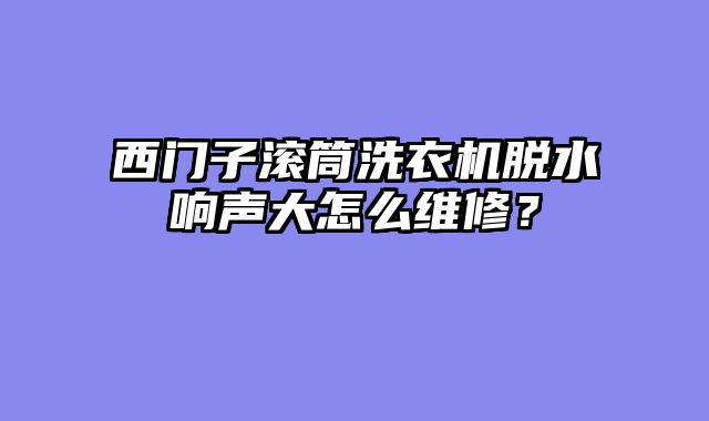 西门子滚筒洗衣机脱水响声大怎么维修？
