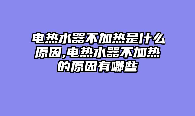 电热水器不加热是什么原因,电热水器不加热的原因有哪些
