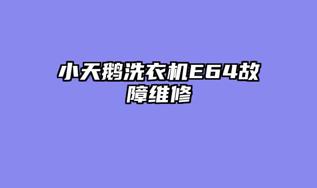 小天鹅洗衣机E64故障维修