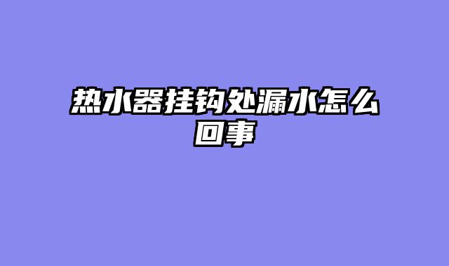 热水器挂钩处漏水怎么回事