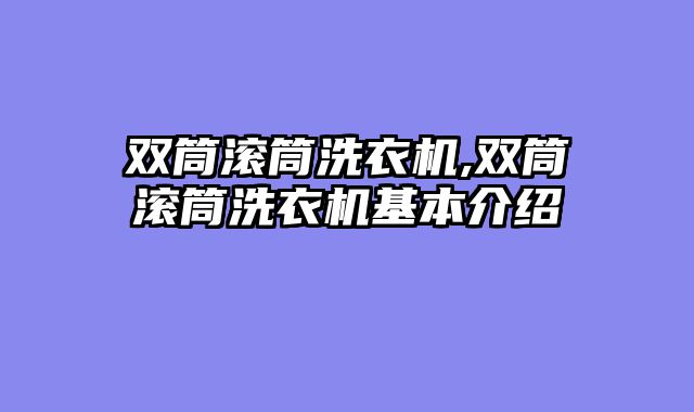 双筒滚筒洗衣机,双筒滚筒洗衣机基本介绍