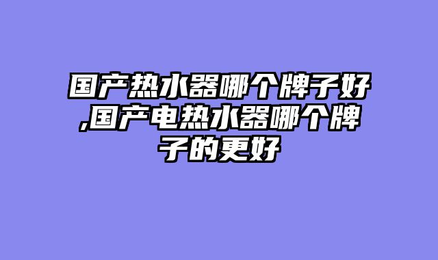 国产热水器哪个牌子好,国产电热水器哪个牌子的更好