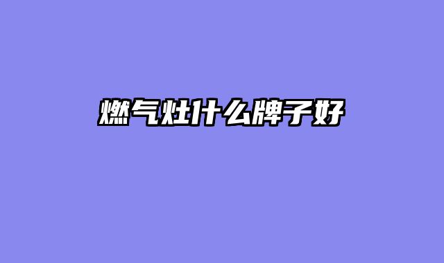 燃气灶什么牌子好