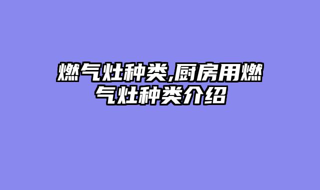 燃气灶种类,厨房用燃气灶种类介绍