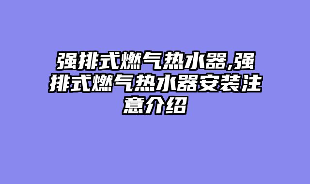 强排式燃气热水器,强排式燃气热水器安装注意介绍