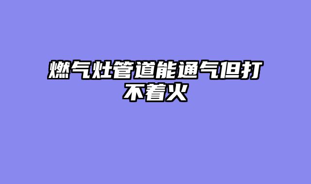燃气灶管道能通气但打不着火