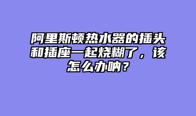 阿里斯顿热水器的插头和插座一起烧糊了，该怎么办呐？