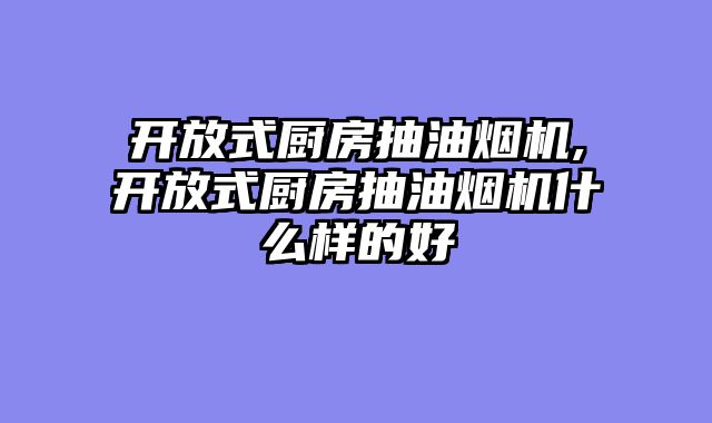 开放式厨房抽油烟机,开放式厨房抽油烟机什么样的好