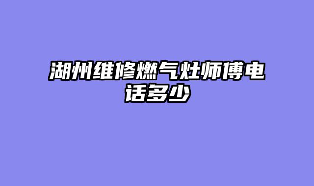 湖州维修燃气灶师傅电话多少
