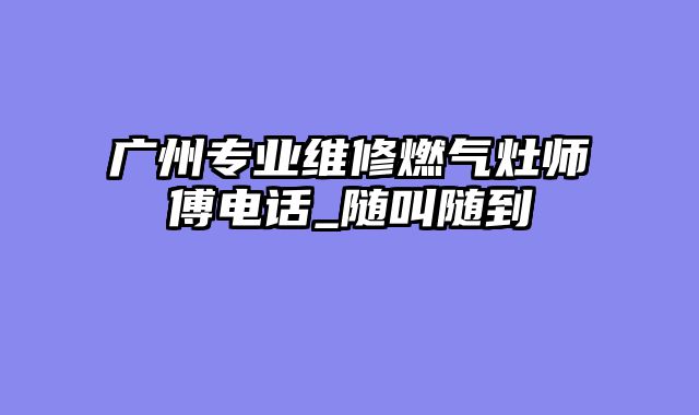 广州专业维修燃气灶师傅电话_随叫随到