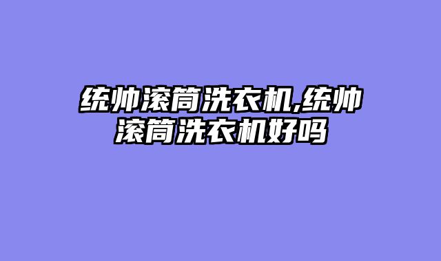 统帅滚筒洗衣机,统帅滚筒洗衣机好吗