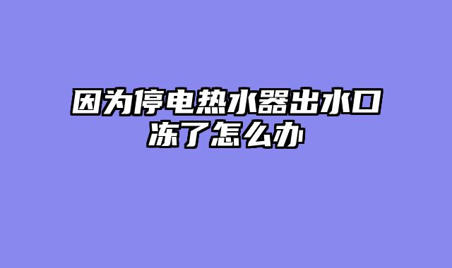 因为停电热水器出水口冻了怎么办