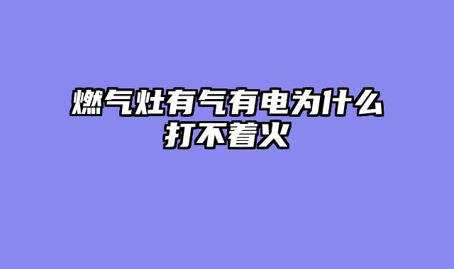 燃气灶有气有电为什么打不着火