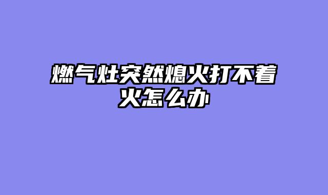 燃气灶突然熄火打不着火怎么办