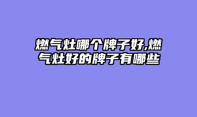 燃气灶哪个牌子好,燃气灶好的牌子有哪些