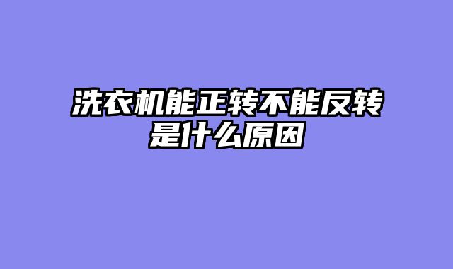 洗衣机能正转不能反转是什么原因