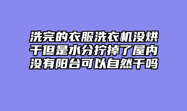 洗完的衣服洗衣机没烘干但是水分拧掉了屋内没有阳台可以自然干吗