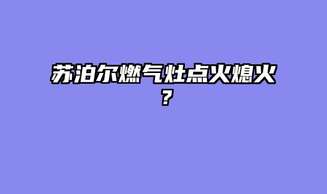 苏泊尔燃气灶点火熄火？