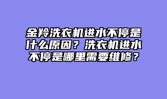 金羚洗衣机进水不停是什么原因？洗衣机进水不停是哪里需要维修？