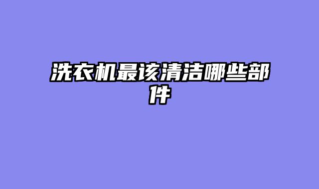 洗衣机最该清洁哪些部件