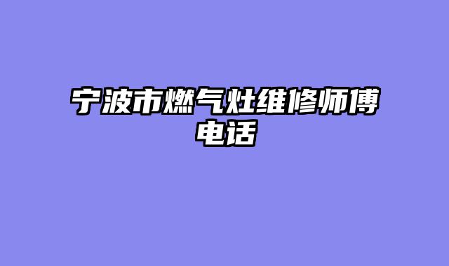 宁波市燃气灶维修师傅电话