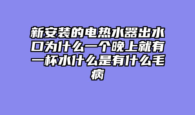 新安装的电热水器出水口为什么一个晚上就有一杯水什么是有什么毛病