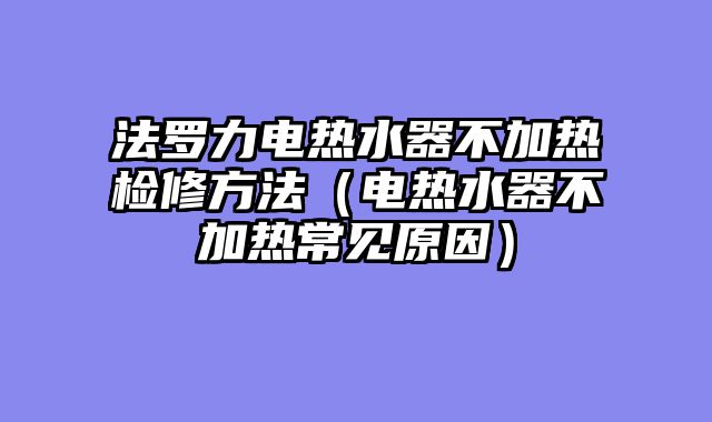 法罗力电热水器不加热检修方法（电热水器不加热常见原因）