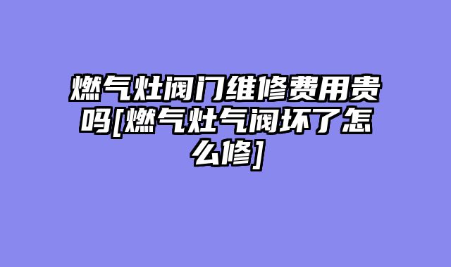 燃气灶阀门维修费用贵吗[燃气灶气阀坏了怎么修]