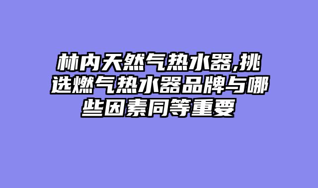林内天然气热水器,挑选燃气热水器品牌与哪些因素同等重要