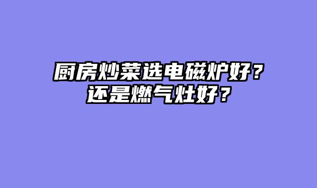 厨房炒菜选电磁炉好？还是燃气灶好？