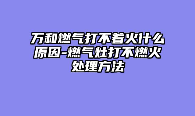 万和燃气打不着火什么原因-燃气灶打不燃火处理方法