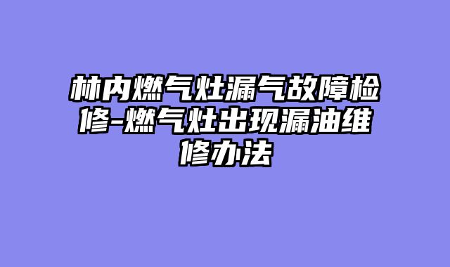 林内燃气灶漏气故障检修-燃气灶出现漏油维修办法