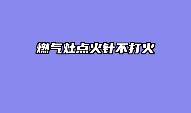 燃气灶点火针不打火