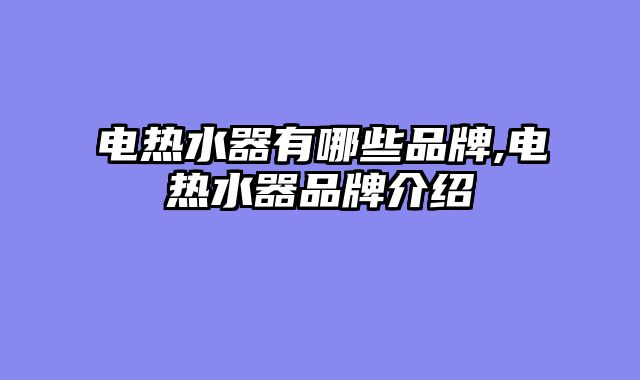 电热水器有哪些品牌,电热水器品牌介绍
