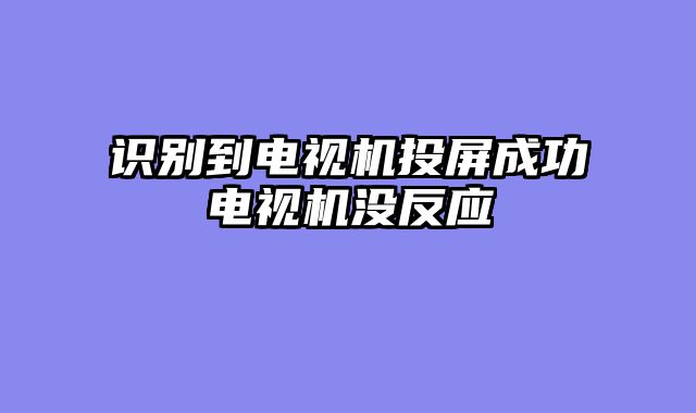 识别到电视机投屏成功电视机没反应