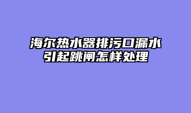 海尔热水器排污口漏水引起跳闸怎样处理