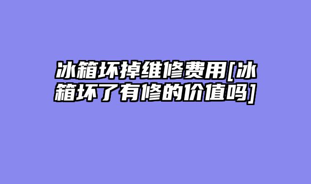 冰箱坏掉维修费用[冰箱坏了有修的价值吗]