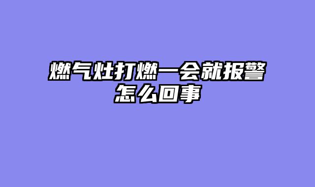 燃气灶打燃一会就报警怎么回事
