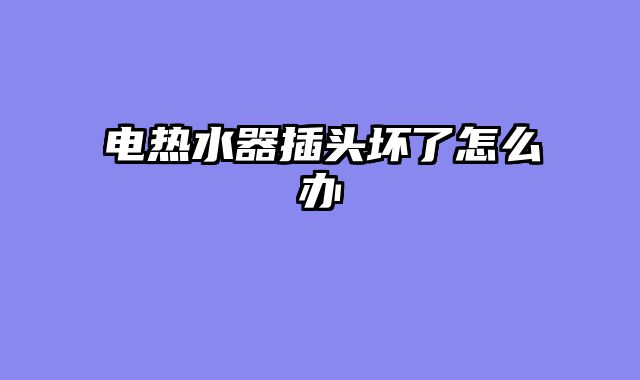 电热水器插头坏了怎么办