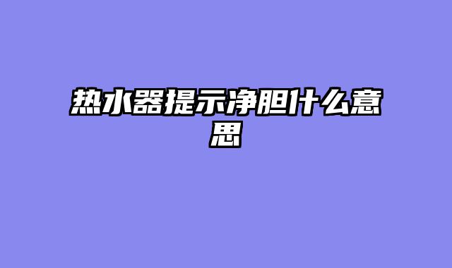 热水器提示净胆什么意思